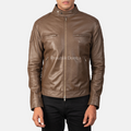 Jaket Kulit Domba Pria Biker Premium | PB 403 - Tampak Depan