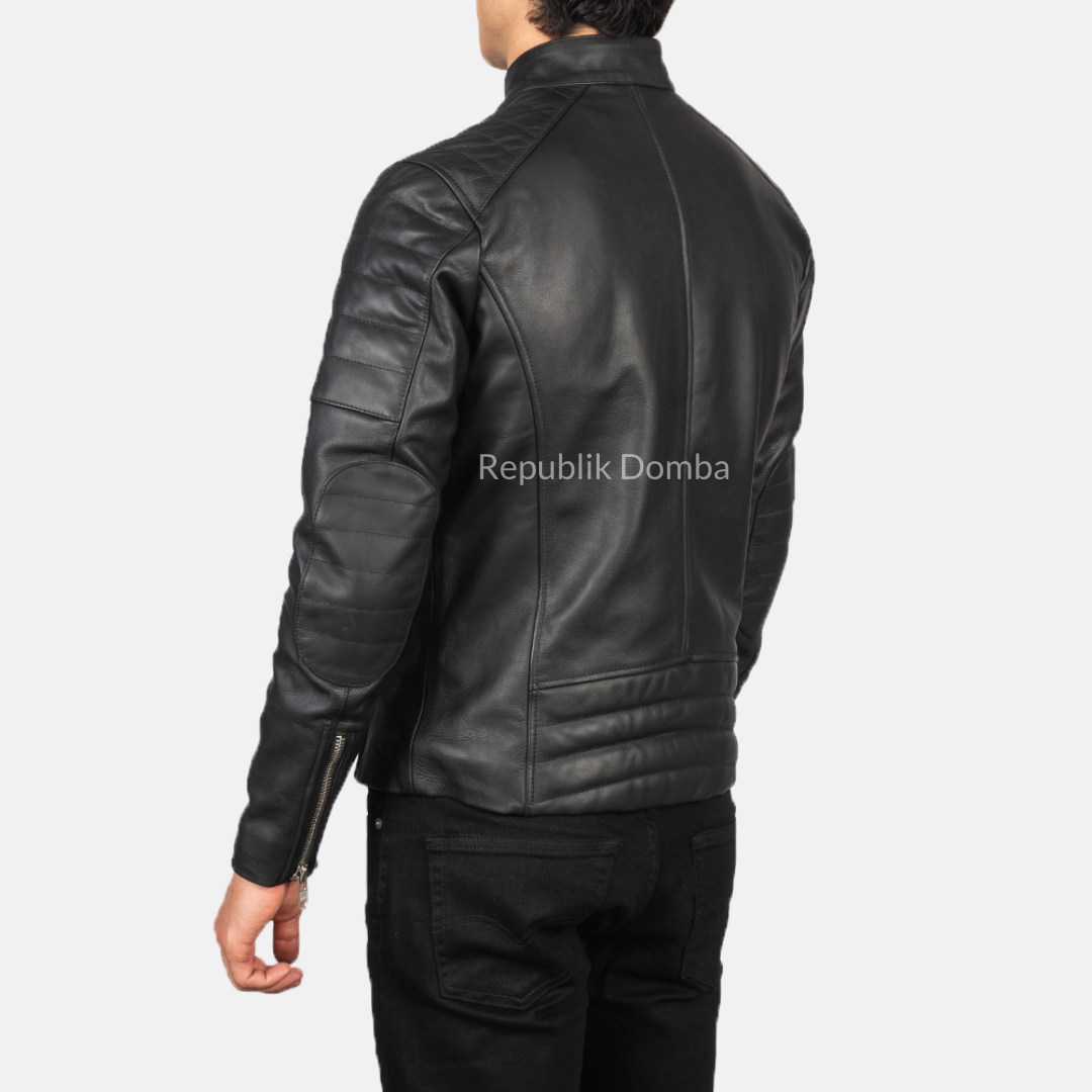 Jaket Kulit Domba Pria Biker Premium | PB 409 - Detail Hardware dan Jahitan