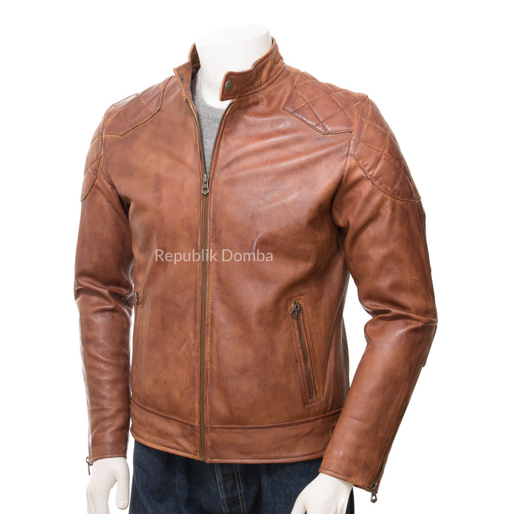 Jaket Kulit Pria Biker - PB 435