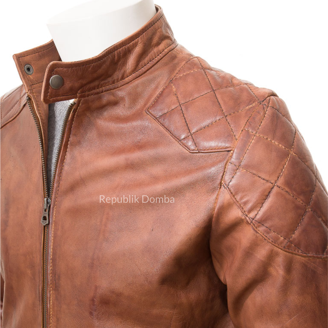Jaket Kulit Pria Biker - PB 435