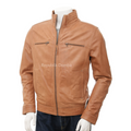 Jaket Kulit Domba Pria Biker Premium | PB 436 - Tampak Depan