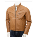 Jaket Kulit Domba Pria Biker Premium | PB 437 - Tampak Depan