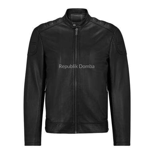 Jaket Kulit Domba Pria Biker Premium | PB 439 - Tampak Depan