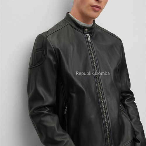 Jaket Kulit Domba Pria Biker Premium | PB 439 - Tampak Samping