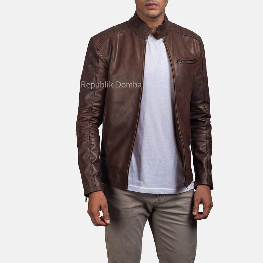 Jaket Kulit Domba Pria Casual Premium | PC 401 - Tampak Depan