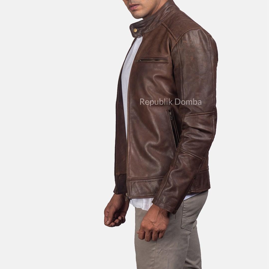 Jaket Kulit Domba Pria Casual Premium | PC 401 - Tampak Belakang