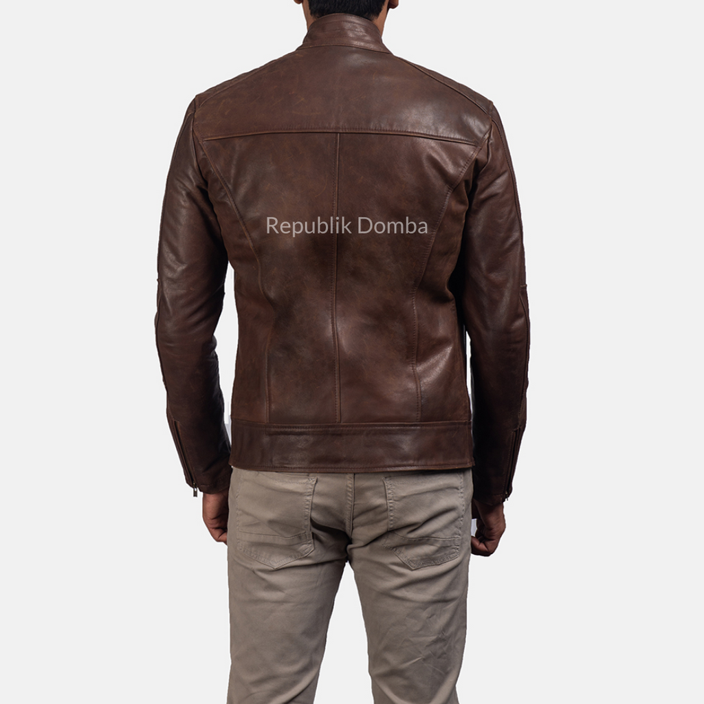 Jaket Kulit Domba Pria Casual Premium | PC 401 - Detail Hardware dan Jahitan