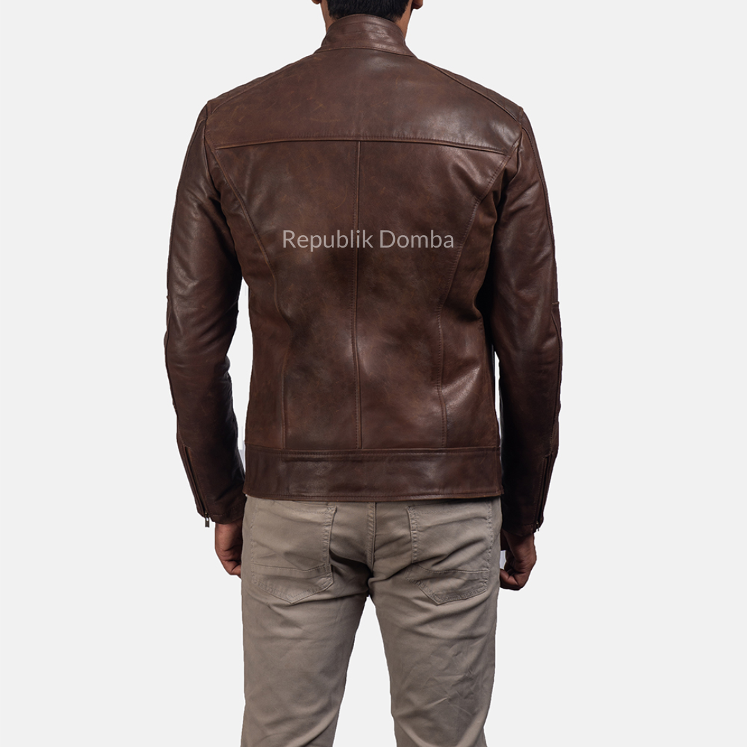 Jaket Kulit Domba Pria Casual Premium | PC 401 - Detail Hardware dan Jahitan