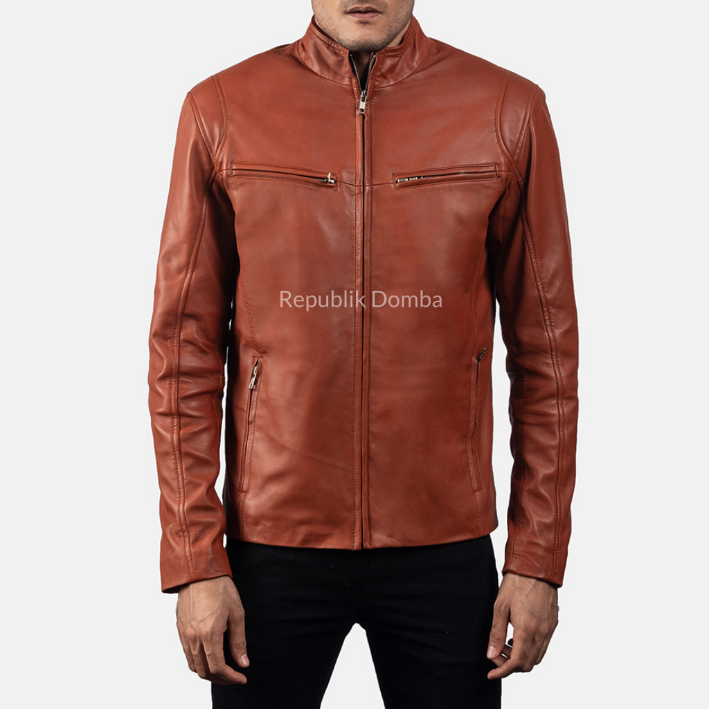 Jaket Kulit Domba Pria Casual Premium | PC 404 - Tampak Depan
