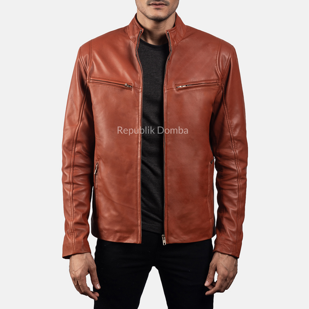 Jaket Kulit Domba Pria Casual Premium | PC 404 - Tampak Samping
