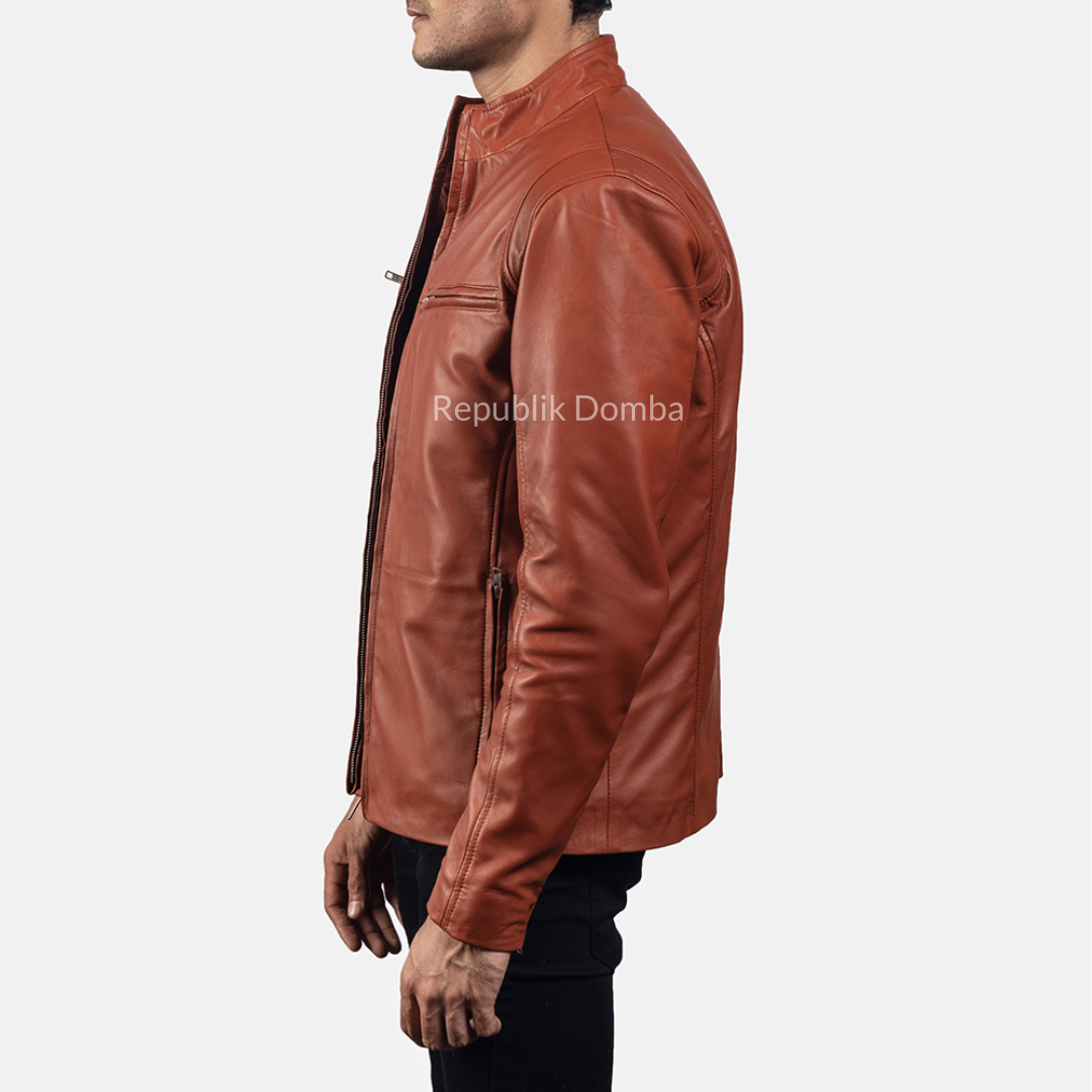 Jaket Kulit Domba Pria Casual Premium | PC 404 - Detail Bahan Kulit Domba