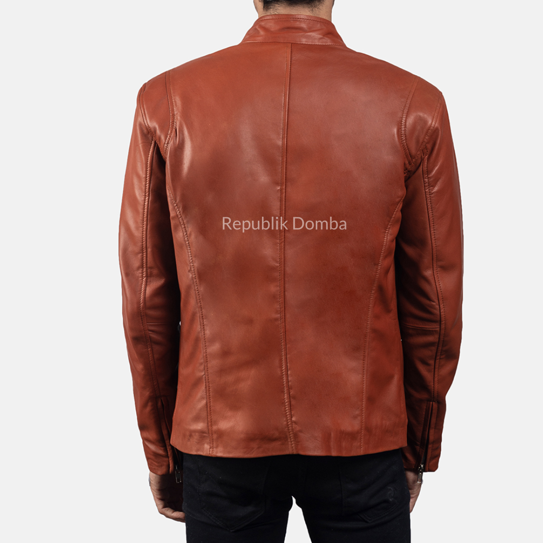 Jaket Kulit Domba Pria Casual Premium | PC 404 - Detail Hardware dan Jahitan