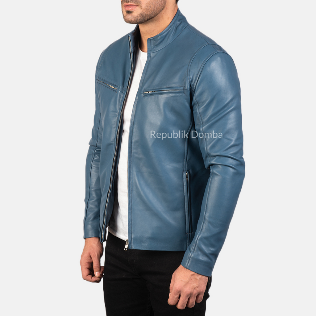 Jaket Kulit Domba Pria Casual Premium | PC 406 - Detail Bahan Kulit Domba