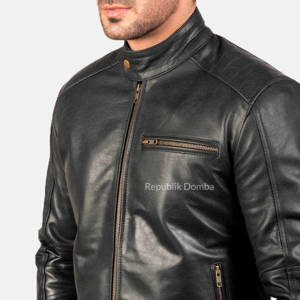Jaket Kulit Domba Pria Casual Premium | PC 407 - Tampak Samping