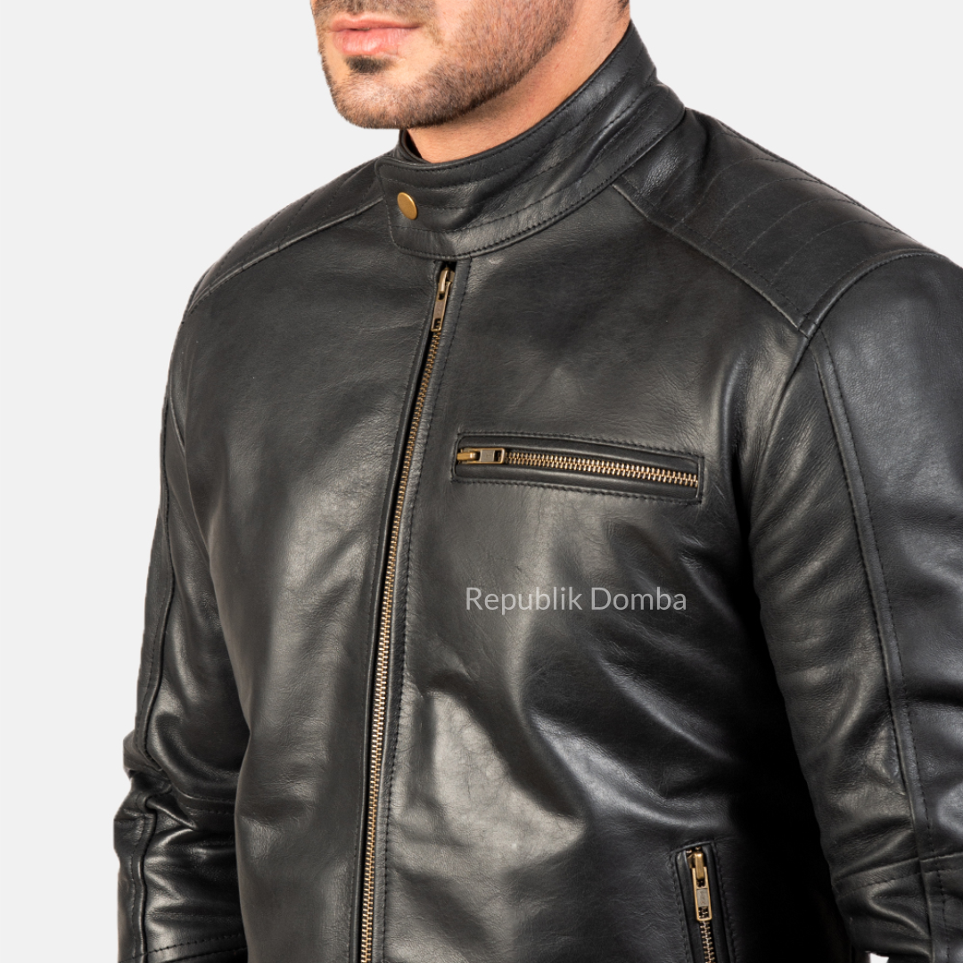 Jaket Kulit Domba Pria Casual Premium | PC 407 - Tampak Samping
