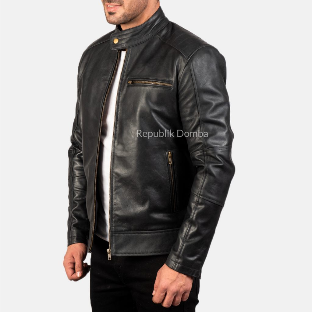 Jaket Kulit Domba Pria Casual Premium | PC 407 - Detail Bahan Kulit Domba