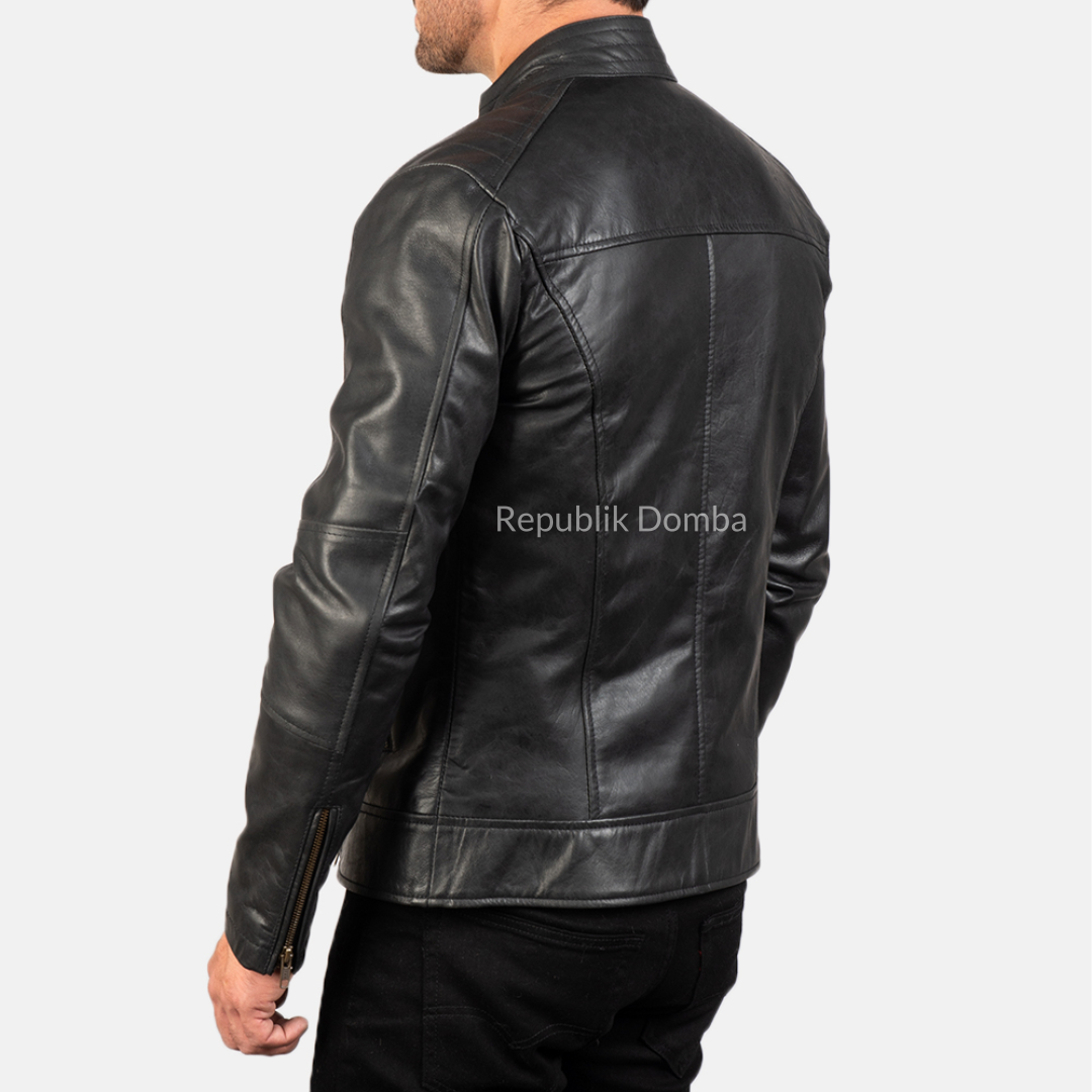 Jaket Kulit Domba Pria Casual Premium | PC 407 - Detail Hardware dan Jahitan