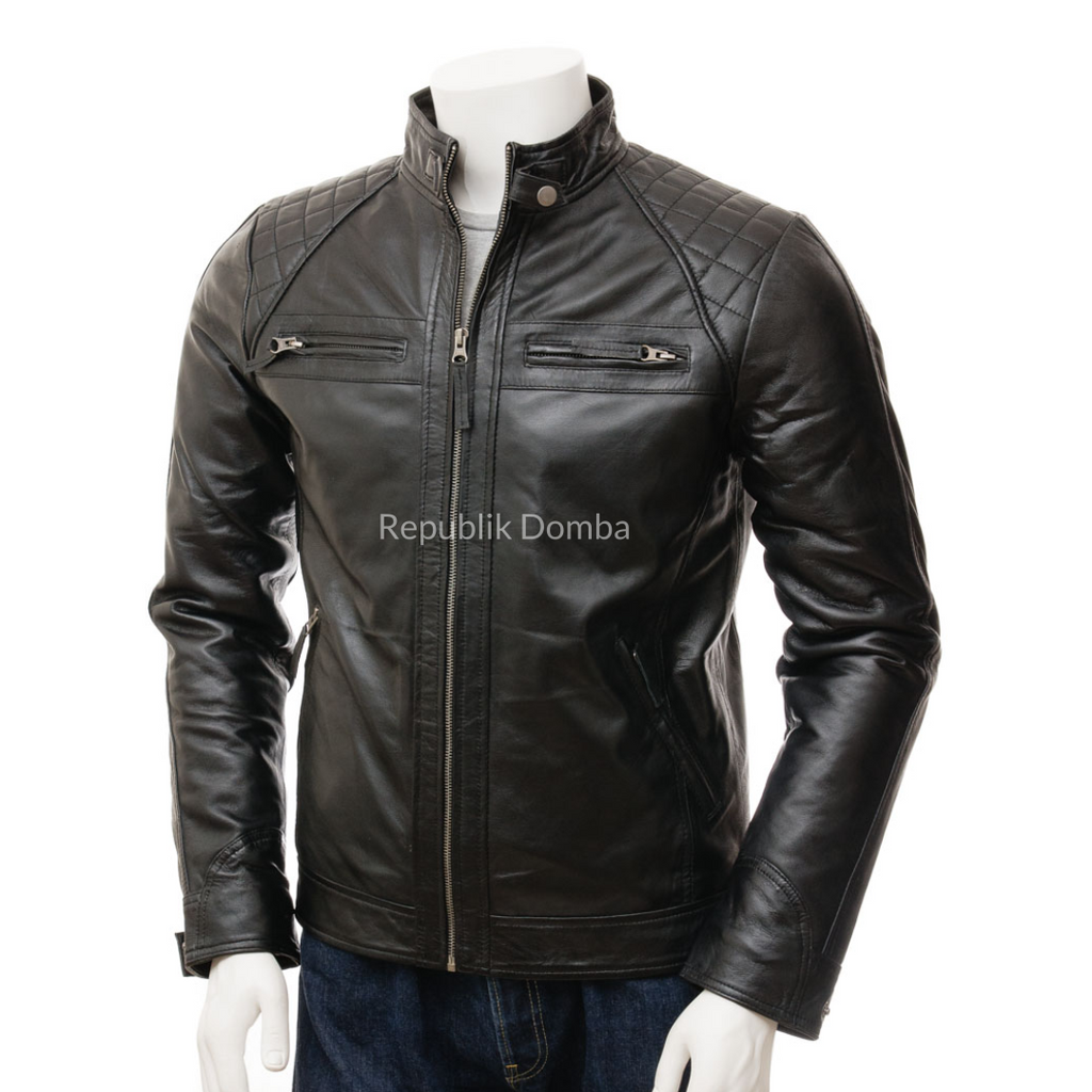 Jaket Kulit Domba Pria Casual Premium | PC 100 - Tampak Depan