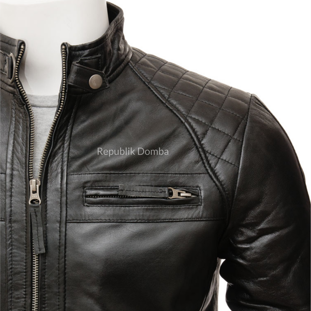 Jaket Kulit Domba Pria Casual Premium | PC 100 - Tampak Samping