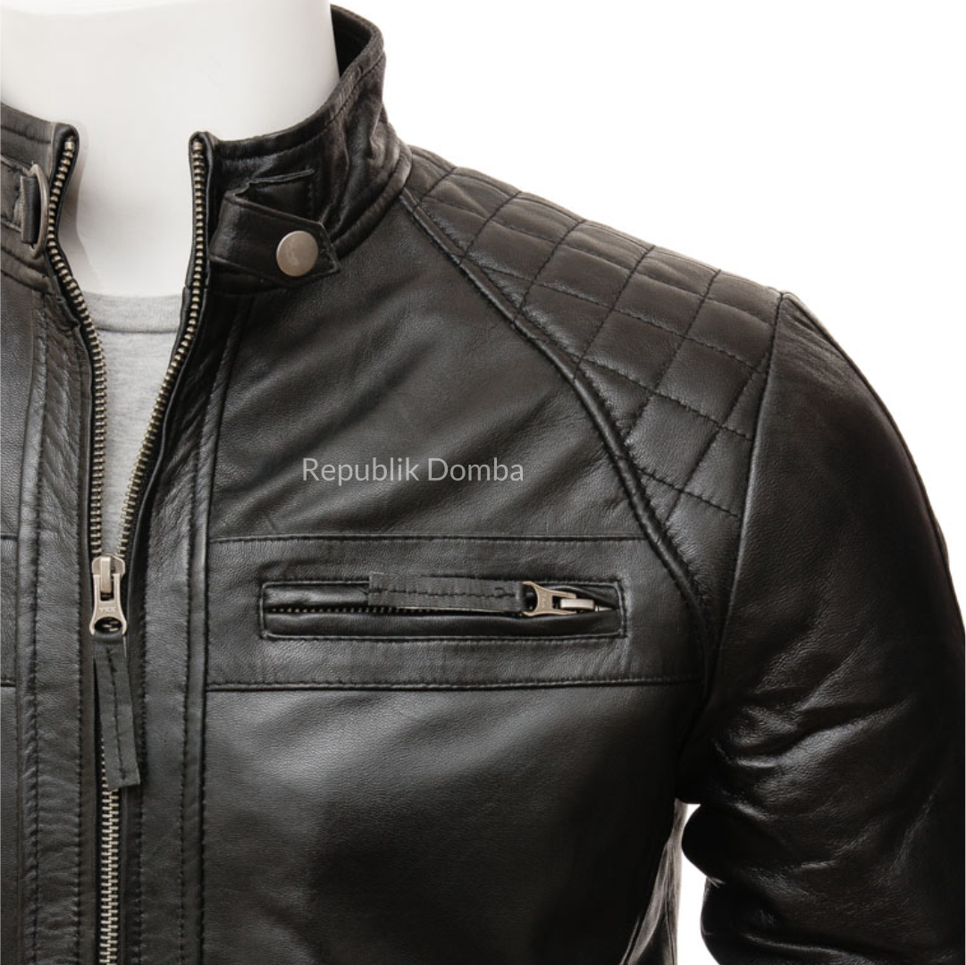 Jaket Kulit Domba Pria Casual Premium | PC 100 - Tampak Samping