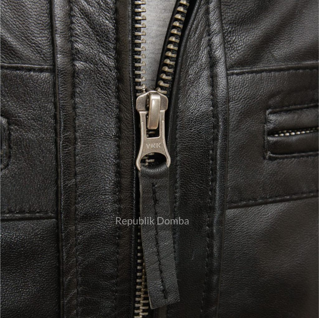 Jaket Kulit Domba Pria Casual Premium | PC 100 - Tampak Belakang