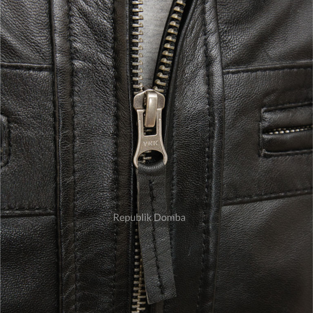 Jaket Kulit Domba Pria Casual Premium | PC 100 - Tampak Belakang