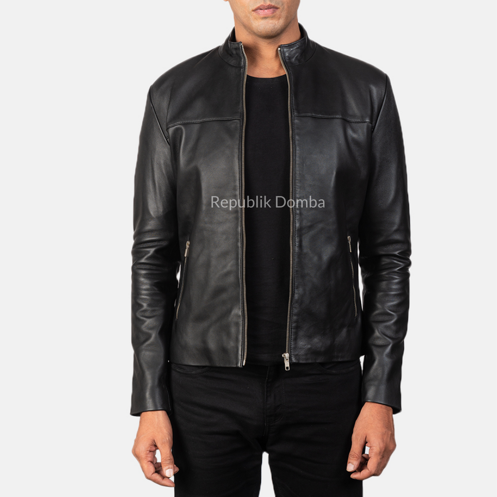 Jaket Kulit Domba Pria Casual Premium | PC 161 - Tampak Belakang