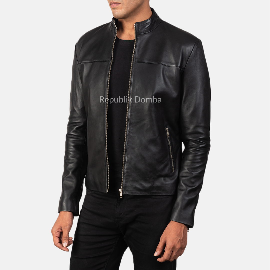 Jaket Kulit Domba Pria Casual Premium | PC 161 - Detail Bahan Kulit Domba
