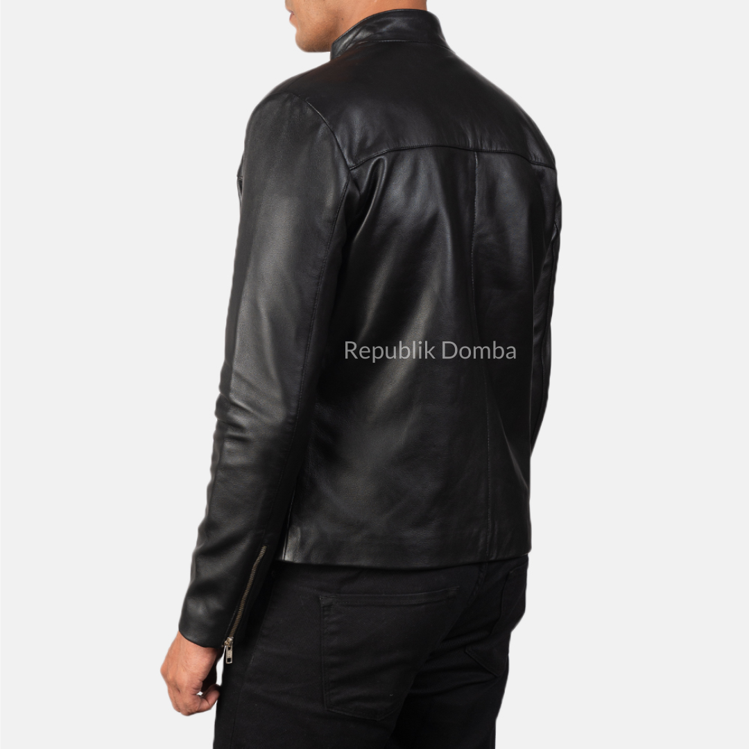 Jaket Kulit Domba Pria Casual Premium | PC 161 - Detail Hardware dan Jahitan