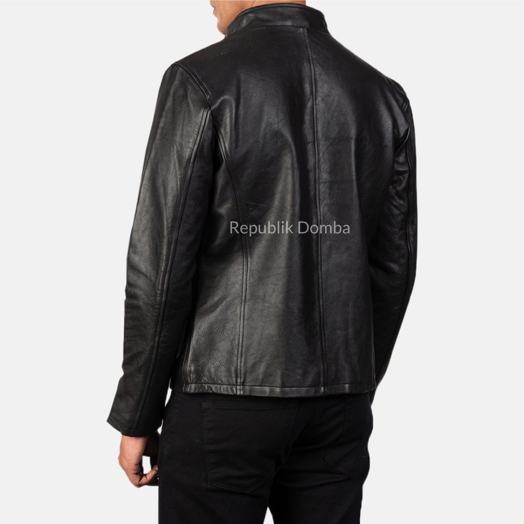 Jaket Kulit Domba Pria Casual Premium | PC 405 - Detail Hardware dan Jahitan