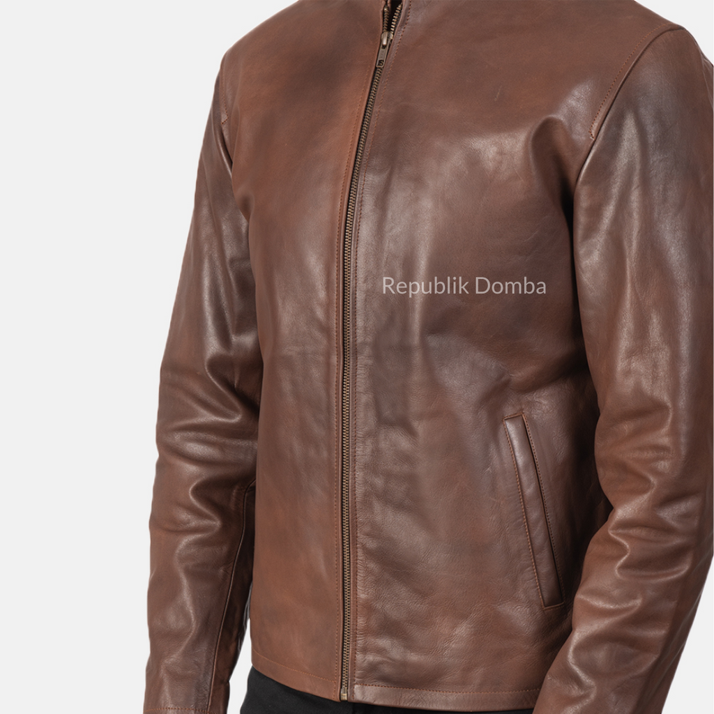 Jaket Kulit Domba Pria Casual Premium | PC 408 - Tampak Samping