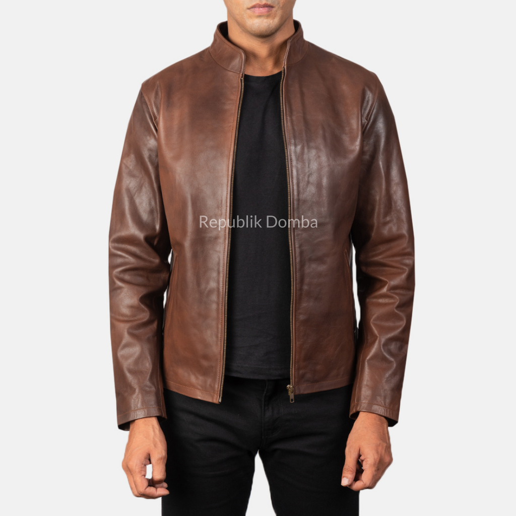 Jaket Kulit Domba Pria Casual Premium | PC 408 - Tampak Belakang