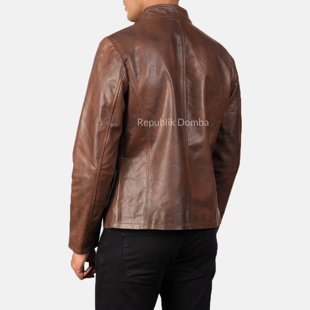 Jaket Kulit Domba Pria Casual Premium | PC 408 - Detail Hardware dan Jahitan