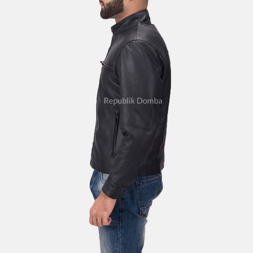 Jaket Kulit Domba Pria Casual Premium | PC 409 - Detail Bahan Kulit Domba