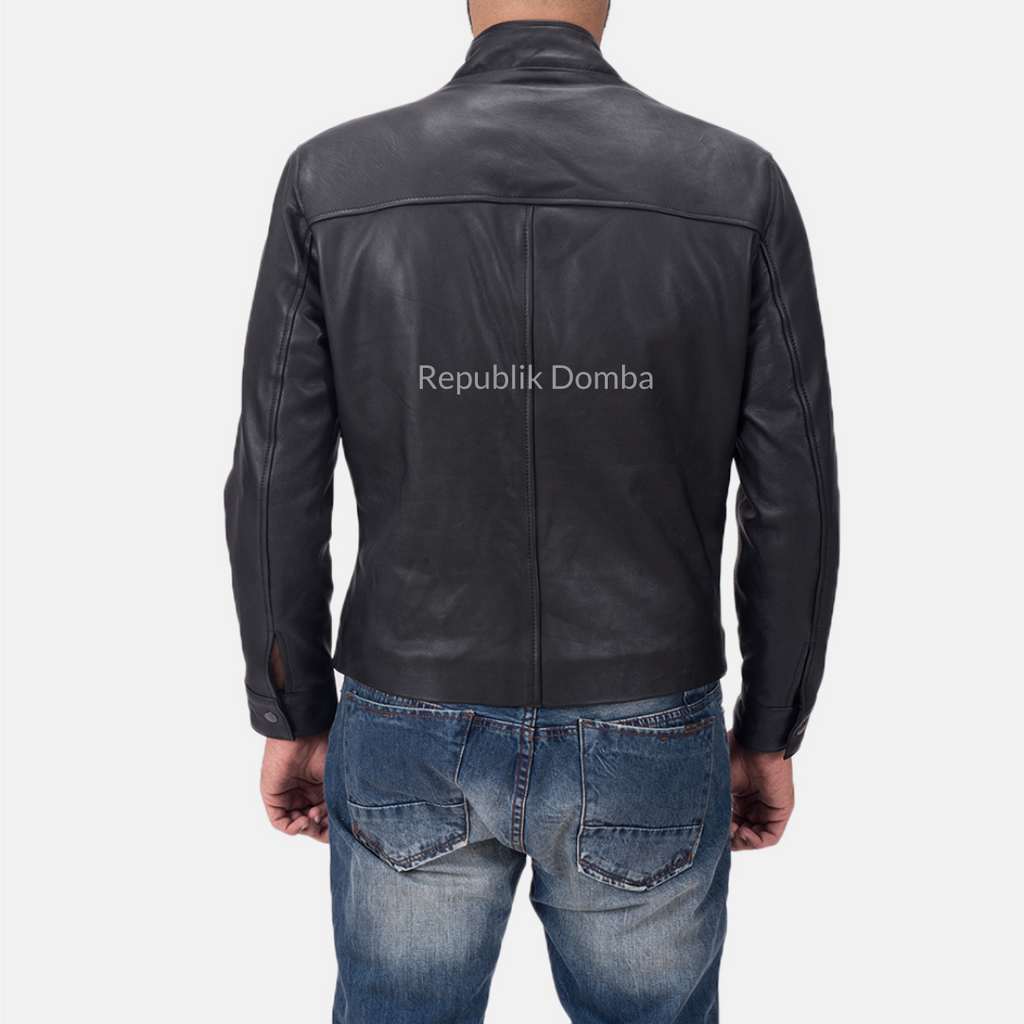 Jaket Kulit Domba Pria Casual Premium | PC 409 - Detail Hardware dan Jahitan