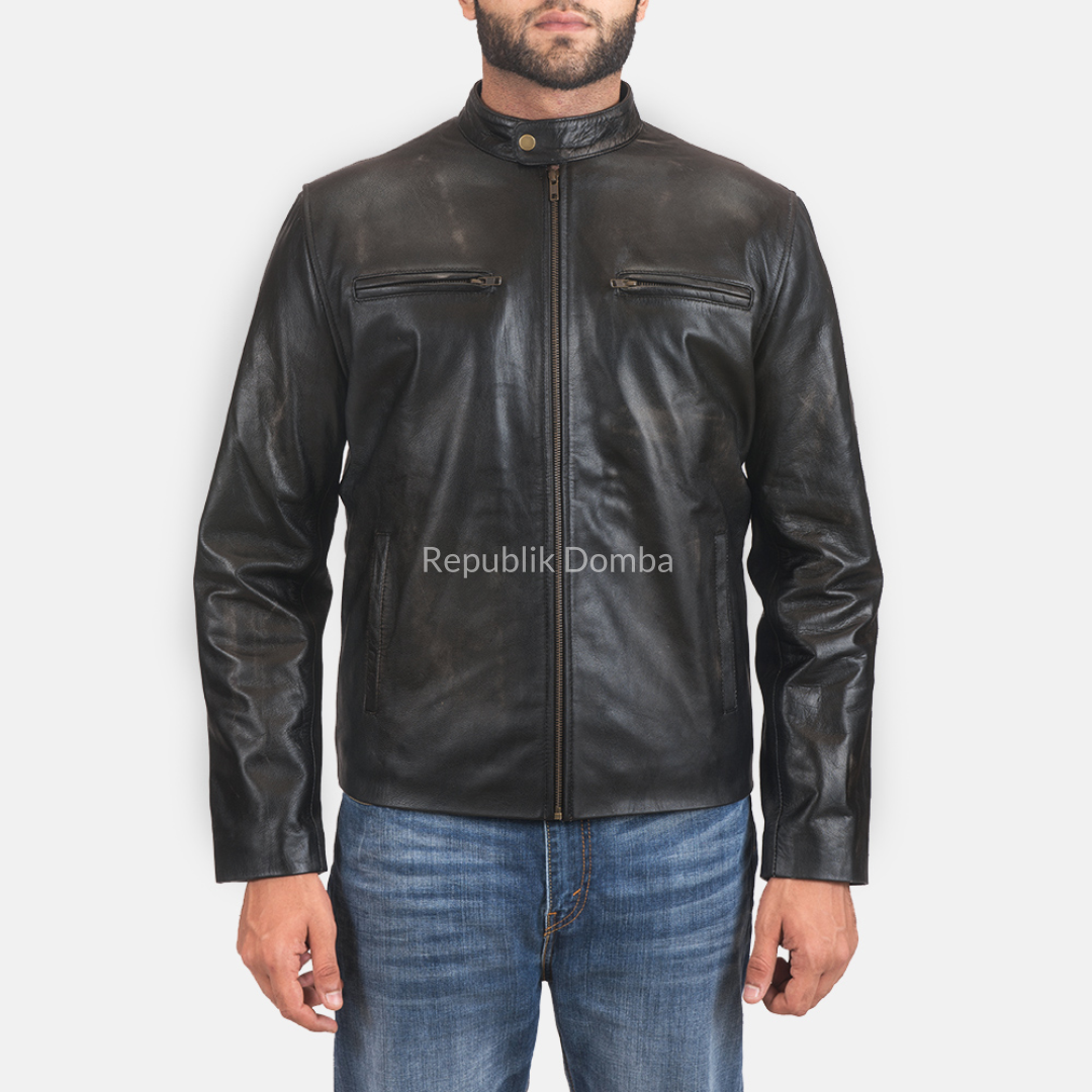 Jaket Kulit Domba Pria Casual Premium | PC 413 - Tampak Depan