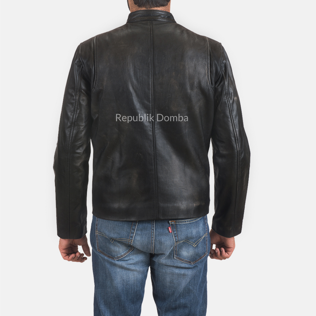 Jaket Kulit Domba Pria Casual Premium | PC 413 - Detail Hardware dan Jahitan