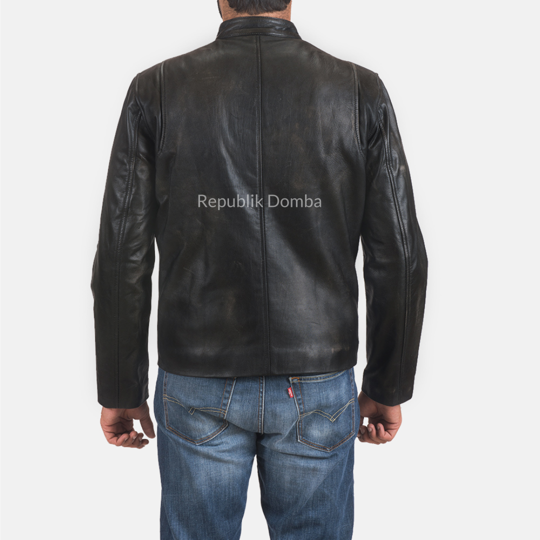 Jaket Kulit Domba Pria Casual Premium | PC 413 - Detail Hardware dan Jahitan