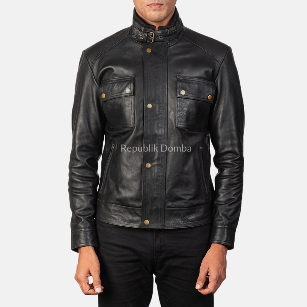 Jaket Kulit Domba Pria Casual Premium | PC 415 - Tampak Depan