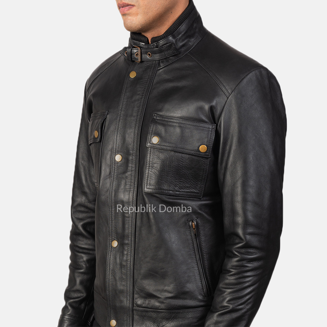 Jaket Kulit Domba Pria Casual Premium | PC 415 - Tampak Samping