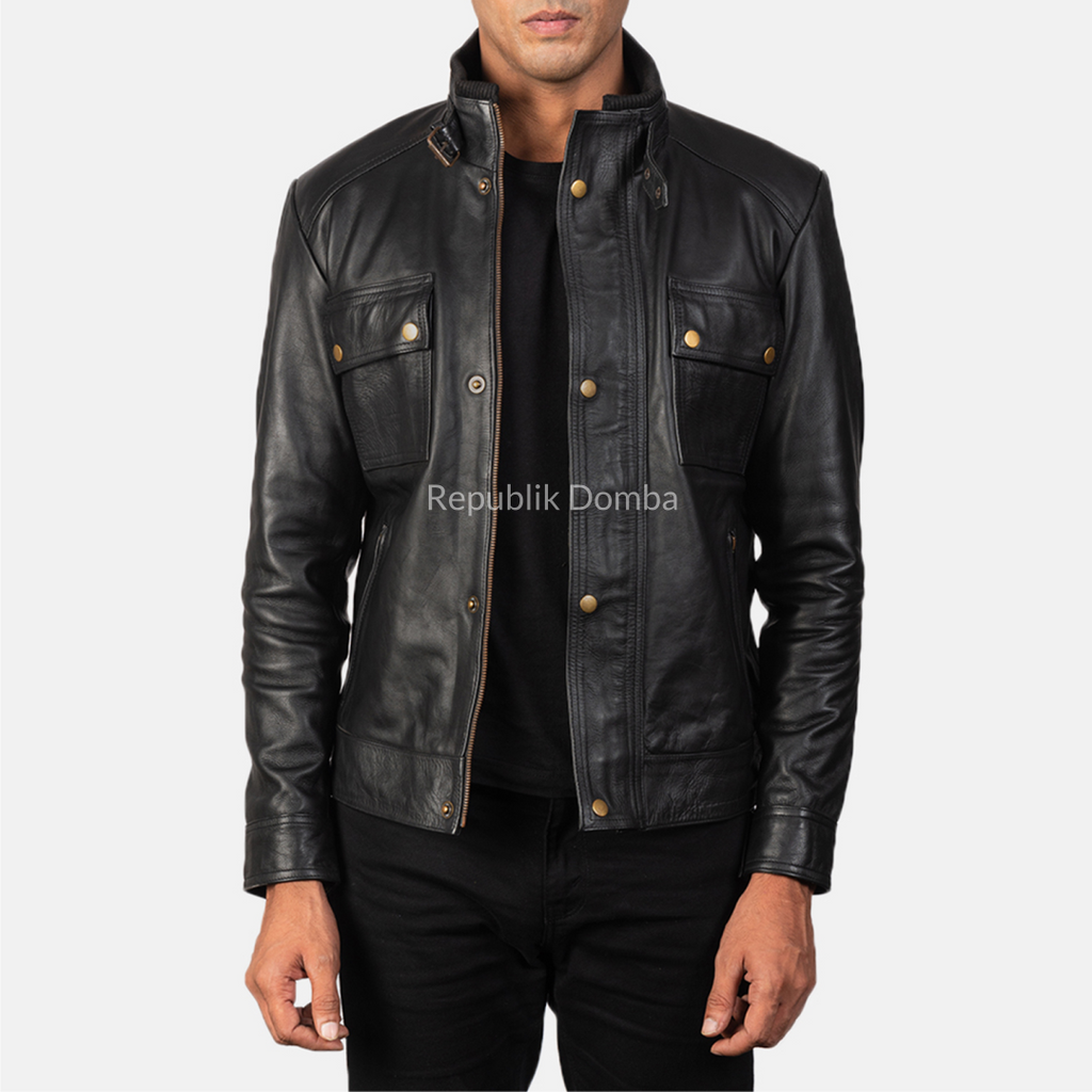Jaket Kulit Domba Pria Casual Premium | PC 415 - Tampak Belakang