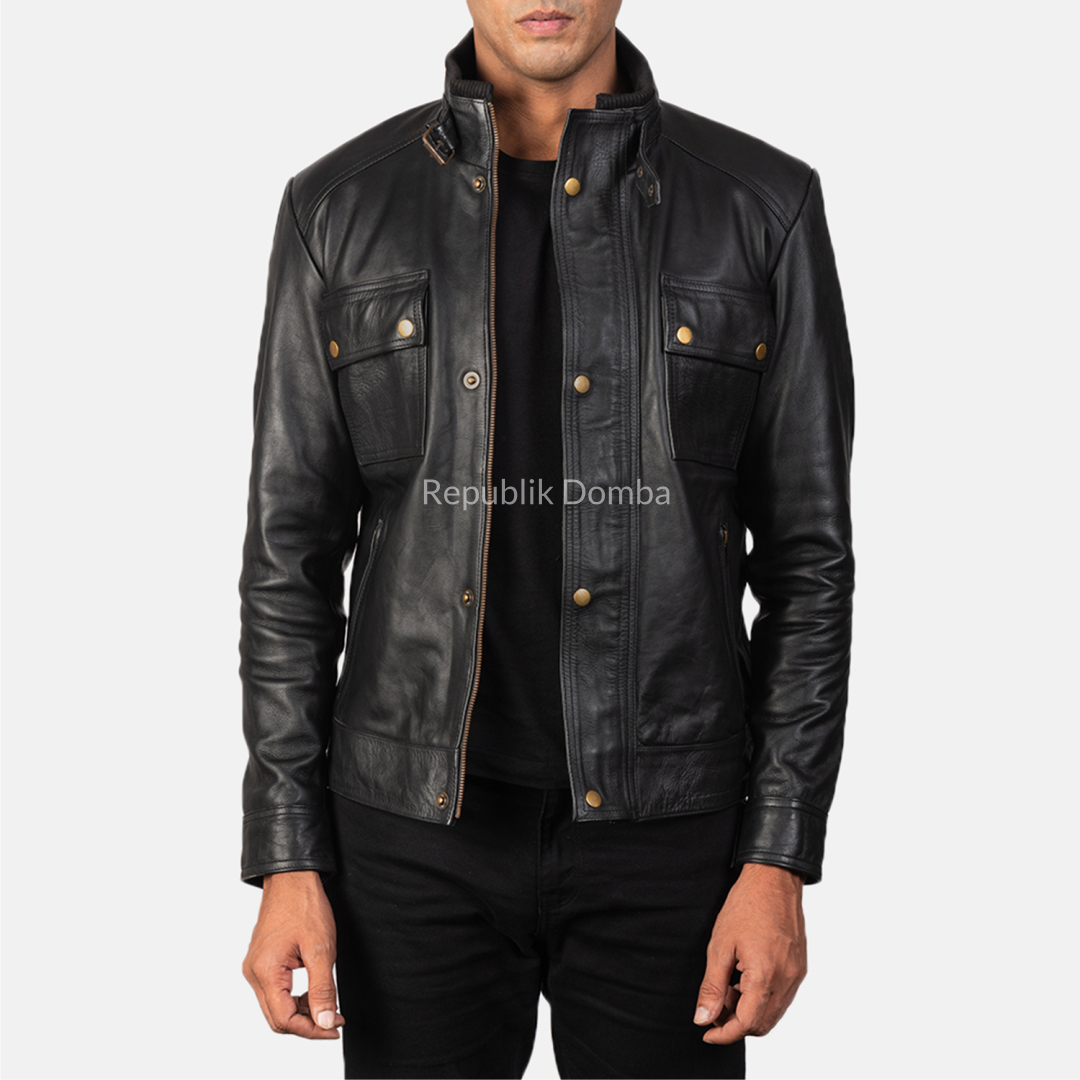 Jaket Kulit Domba Pria Casual Premium | PC 415 - Tampak Belakang