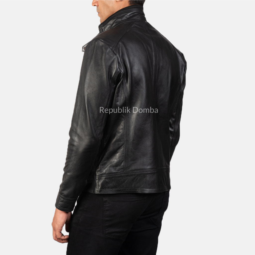 Jaket Kulit Domba Pria Casual Premium | PC 415 - Detail Hardware dan Jahitan
