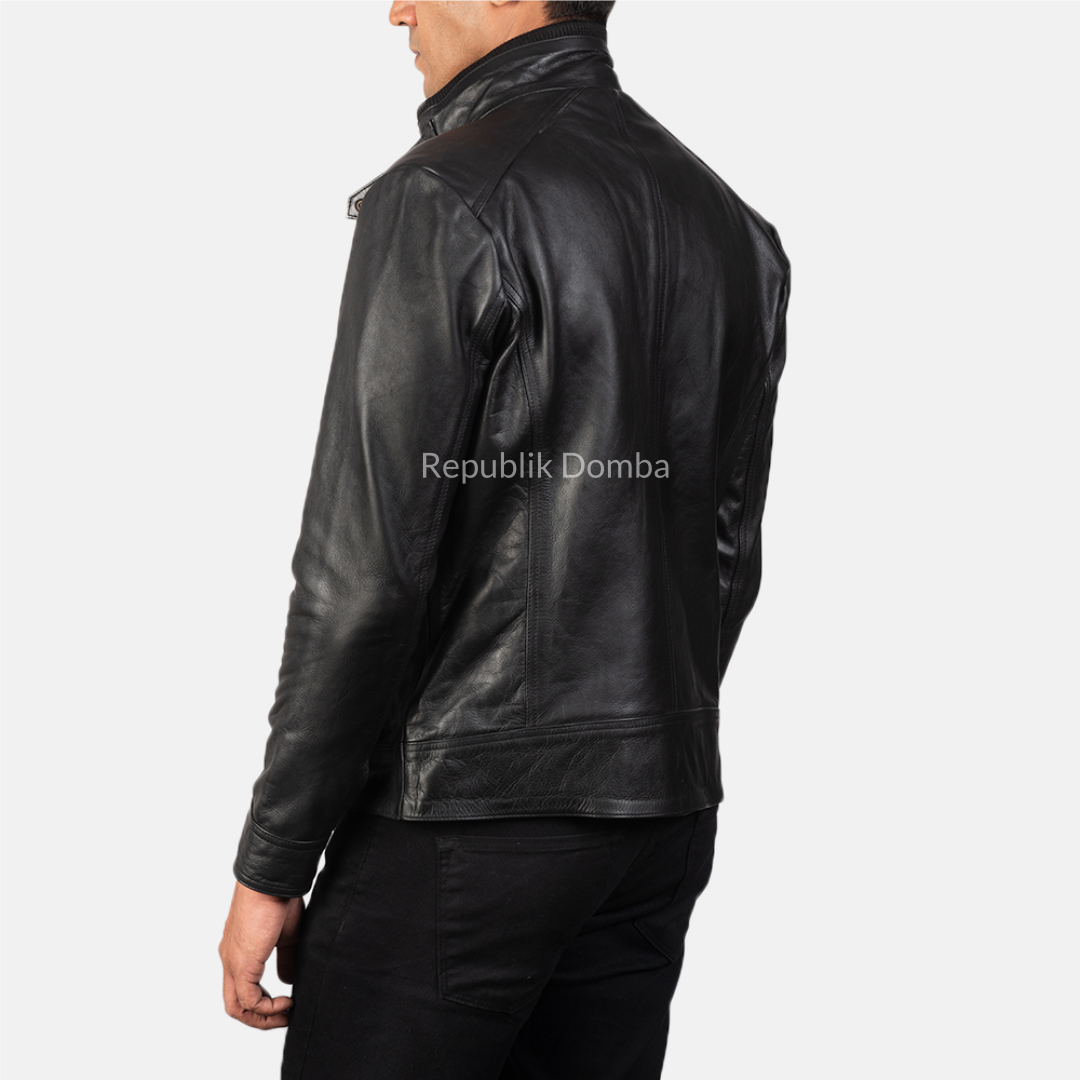 Jaket Kulit Domba Pria Casual Premium | PC 415 - Detail Hardware dan Jahitan