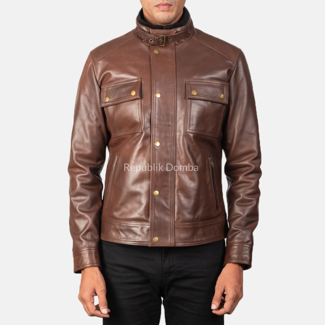 Jaket Kulit Domba Pria Casual Premium | PC 417 - Tampak Depan