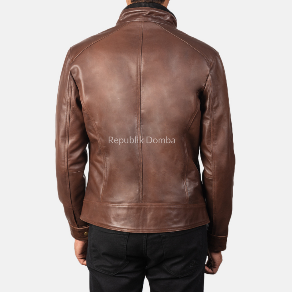 Jaket Kulit Domba Pria Casual Premium | PC 417 - Detail Hardware dan Jahitan