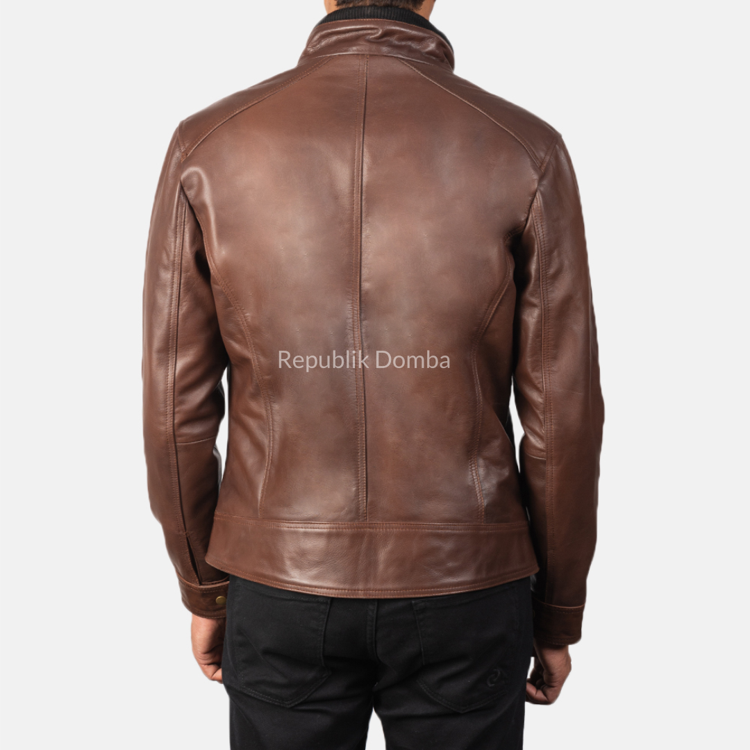 Jaket Kulit Domba Pria Casual Premium | PC 417 - Detail Hardware dan Jahitan
