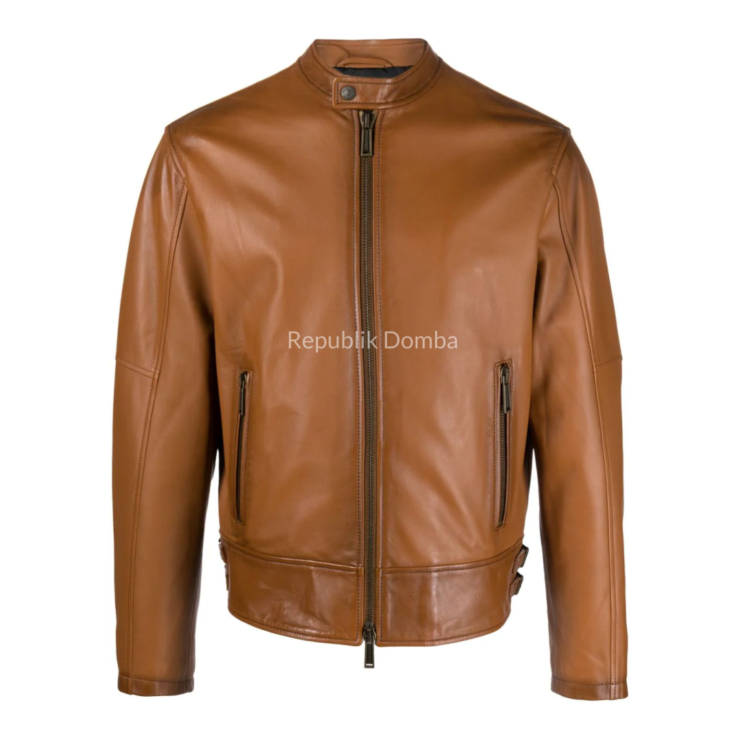Jaket Kulit Domba Pria Casual Premium | PC 424 - Tampak Depan