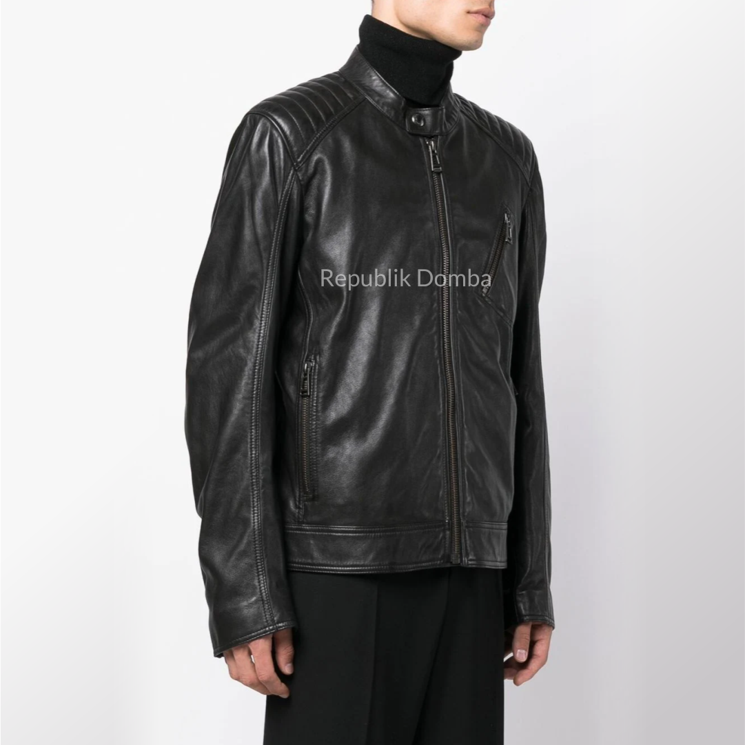 Jaket Kulit Domba Pria Casual Premium | PC 431 - Tampak Belakang