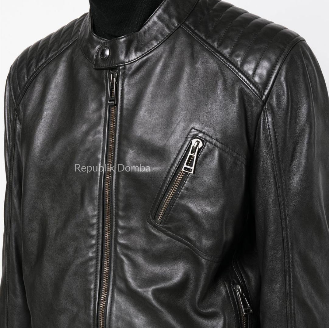 Jaket Kulit Domba Pria Casual Premium | PC 431 - Detail Bahan Kulit Domba